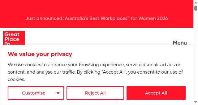 Screenshot of greatplacetowork.com.au