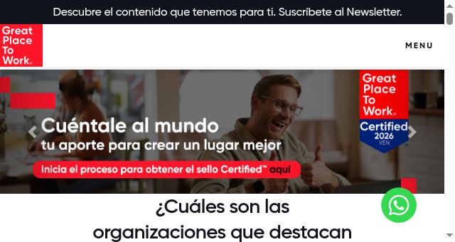 Screenshot of greatplacetowork.com.ve