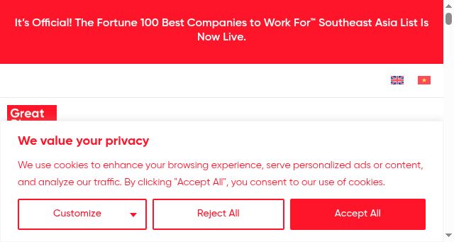 Screenshot of greatplacetowork.com.vn