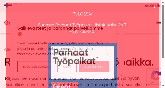 Screenshot of greatplacetowork.fi