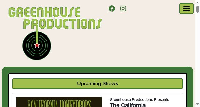 Screenshot of greenhouseproductions.net