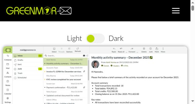 Screenshot of greenmormail.com