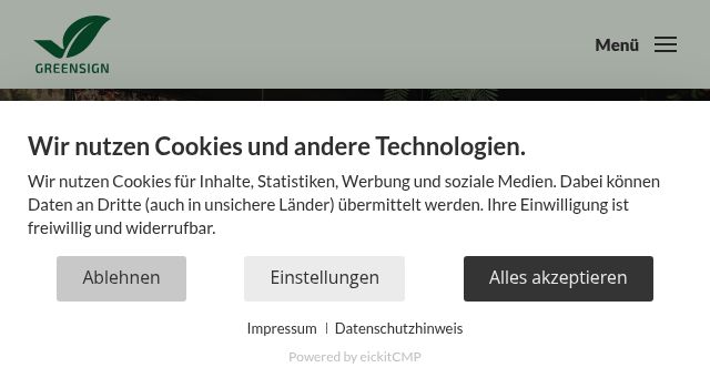Screenshot of greensign.de