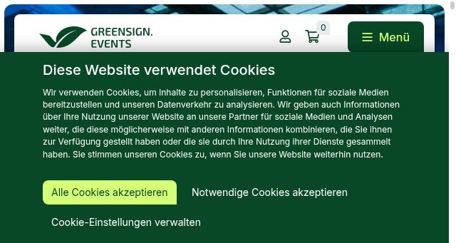 Screenshot of greensign.events