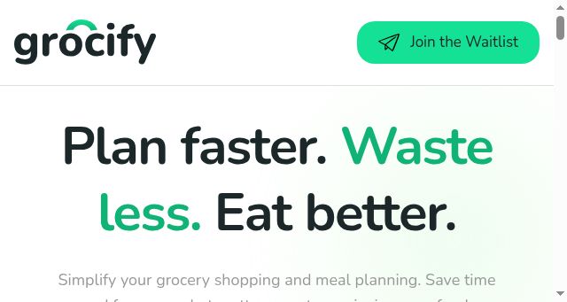 Screenshot of grocify.app