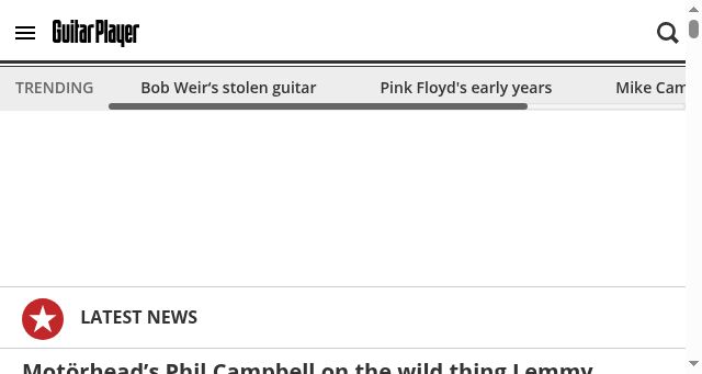 Screenshot of guitarplayer.com