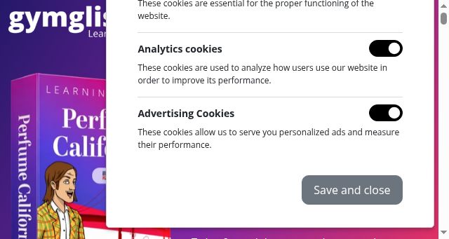 Screenshot of gymglish.com