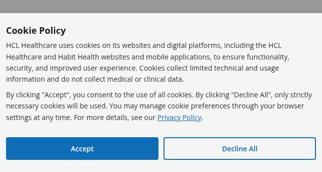 Screenshot of hclhealthcare.in