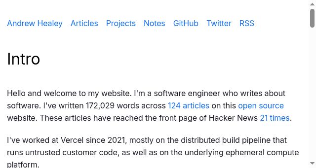 Screenshot of healeycodes.com