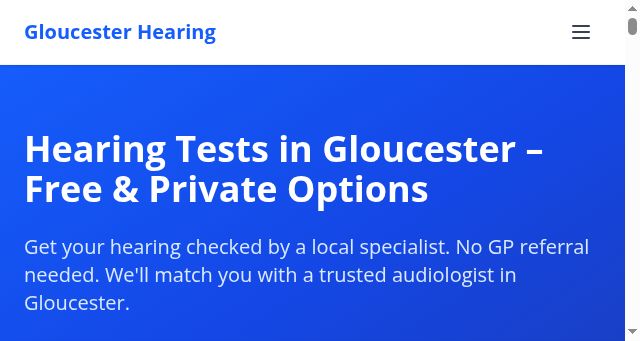 Screenshot of hearingtestsgloucester.co.uk