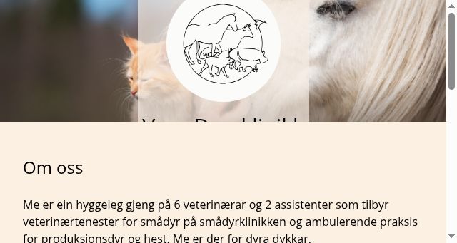 Screenshot of hestavangendyreklinikk.no