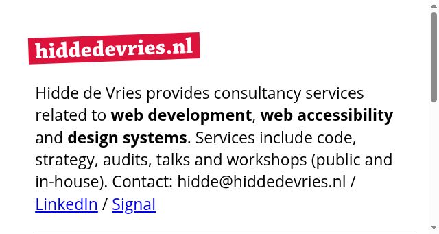 Screenshot of hiddedevries.nl