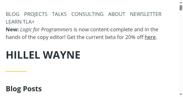 Screenshot of hillelwayne.com