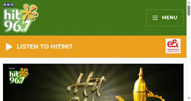 Screenshot of hit967.ae
