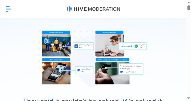 Screenshot of hivemoderation.com