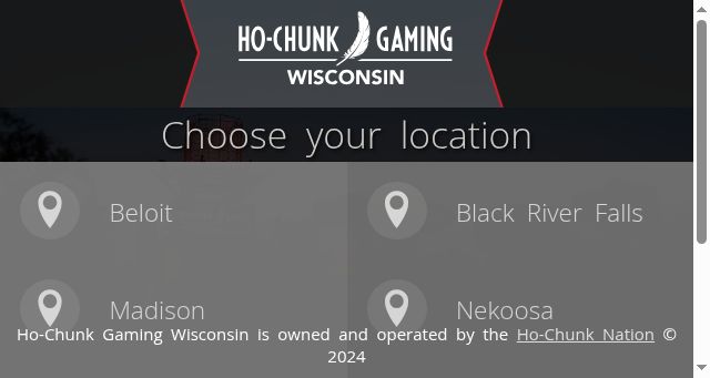 Screenshot of ho-chunkgaming.com