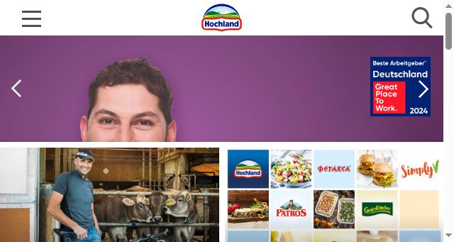 Screenshot of hochland-group.com