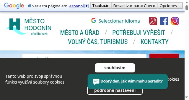 Screenshot of hodonin.eu