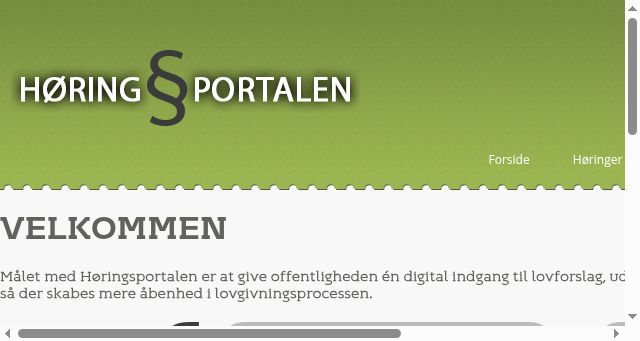 Screenshot of hoeringsportalen.dk