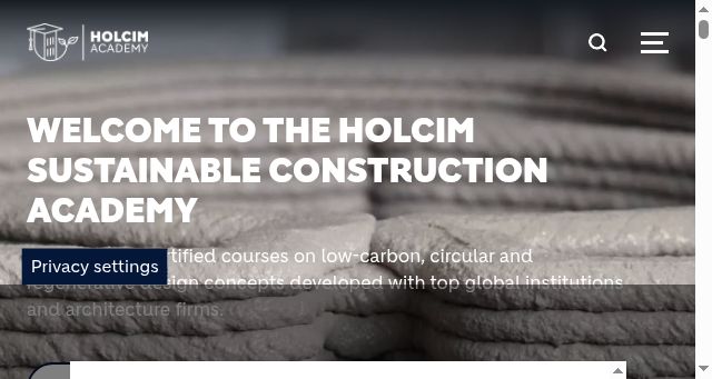 Screenshot of holcimacademy.com