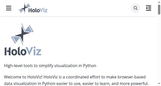 Screenshot of holoviz.org