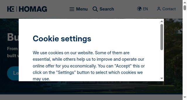 Screenshot of homag.com