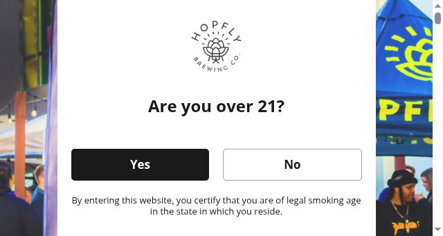Screenshot of hopflybrewing.com
