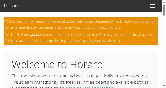 Screenshot of horaro.net