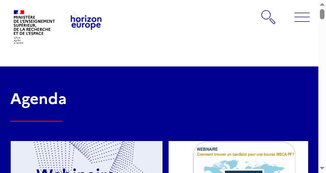 Screenshot of horizon-europe.gouv.fr