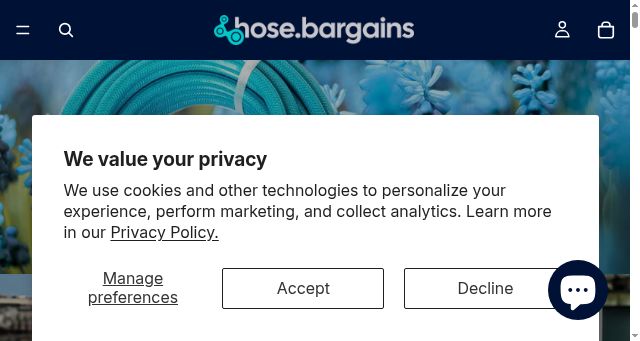 Screenshot of hose.bargains