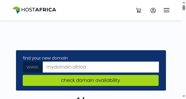 Screenshot of hostafrica.com