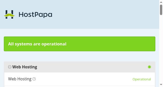 Screenshot of hostpapastatus.com