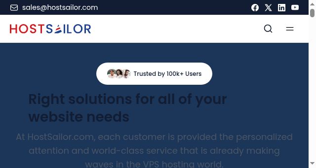 Screenshot of hostsailor.com