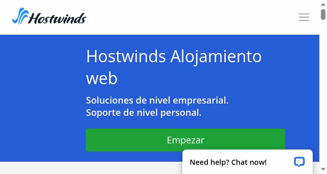 Screenshot of hostwinds.es