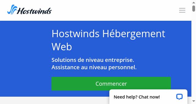 Screenshot of hostwinds.fr