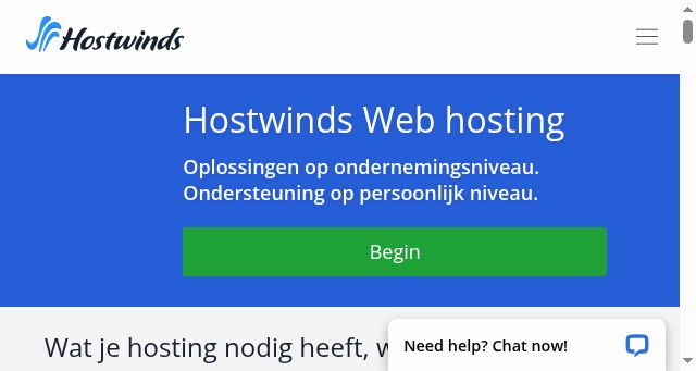 Screenshot of hostwinds.nl