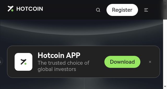 Screenshot of hotcoin.com