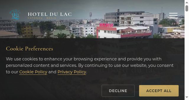 Screenshot of hoteldulac-benin.com