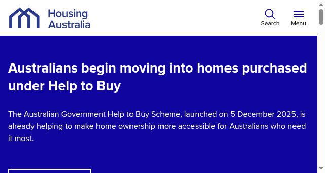Screenshot of housingaustralia.gov.au