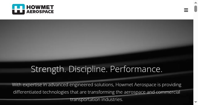 Screenshot of howmet.com