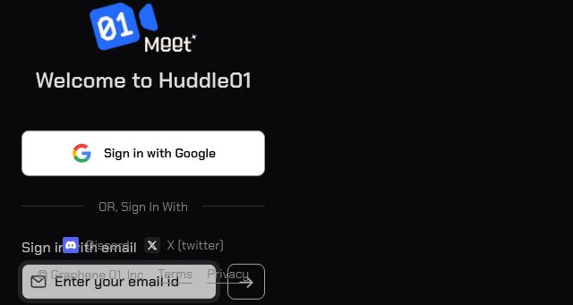 Screenshot of huddle01.dev