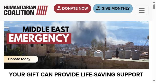 Screenshot of humanitariancoalition.ca