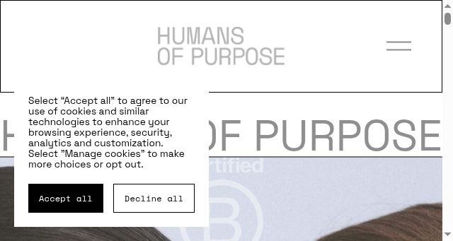 Screenshot of humansofpurpose.com
