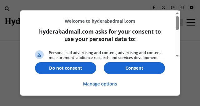 Screenshot of hyderabadmail.com