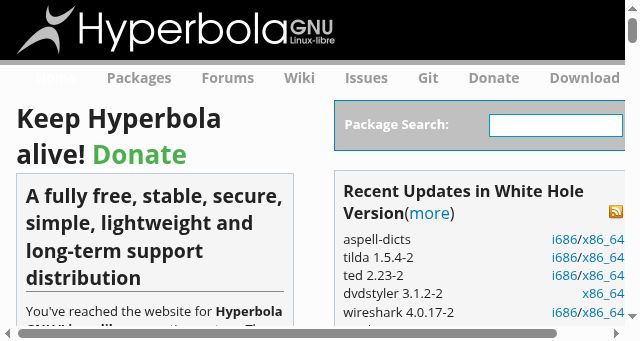 Screenshot of hyperbola.info
