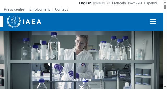 Screenshot of iaea.org