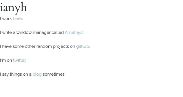 Screenshot of ianyh.com