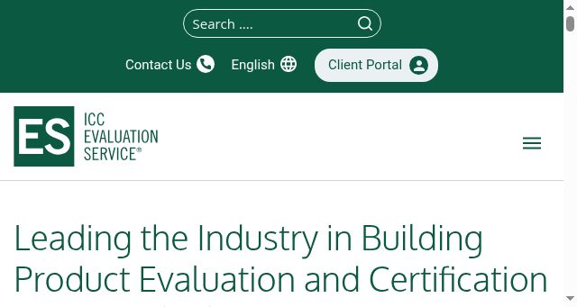 Screenshot of icc-es.org