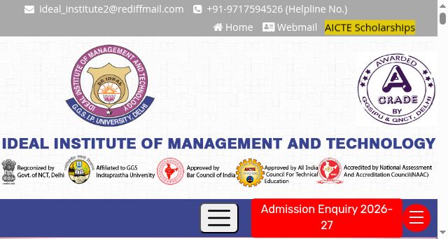 Screenshot of idealinstitute.edu.in