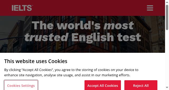 Screenshot of ielts.org